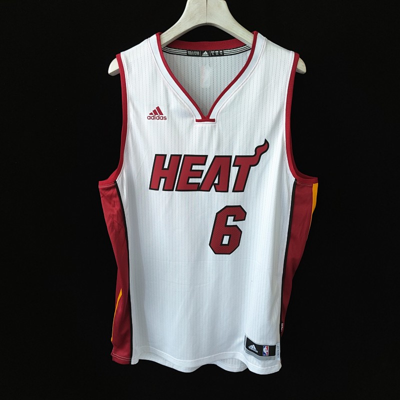 Lebron James #6 【Miami Heat】 White swingman jersey