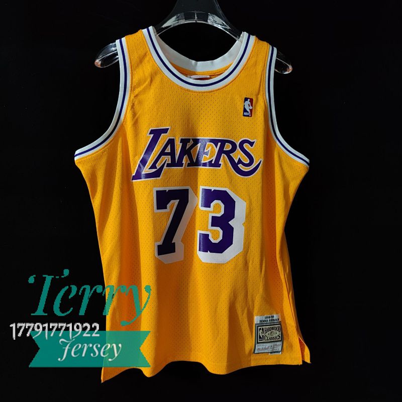 【MN】Los Angeles Lakers SW 湖人 99赛季 圆领 黄色 73号 罗德曼