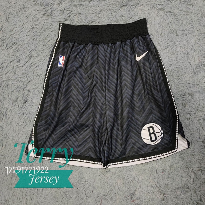 20-21 Original Hot Pressed NBA Basketball Short Mens #Brooklyn Nets Earned Edition Shorts