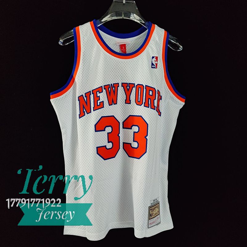 【MN】【New York Knicks】MN球迷版热压复古球衣: 尼克斯队1991/92赛季 白色 33号 尤因
