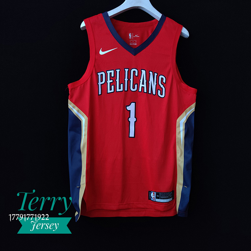 【AU】New Orleans Pelicans Statement #1 Zion Williamson Red Authentic Jersey