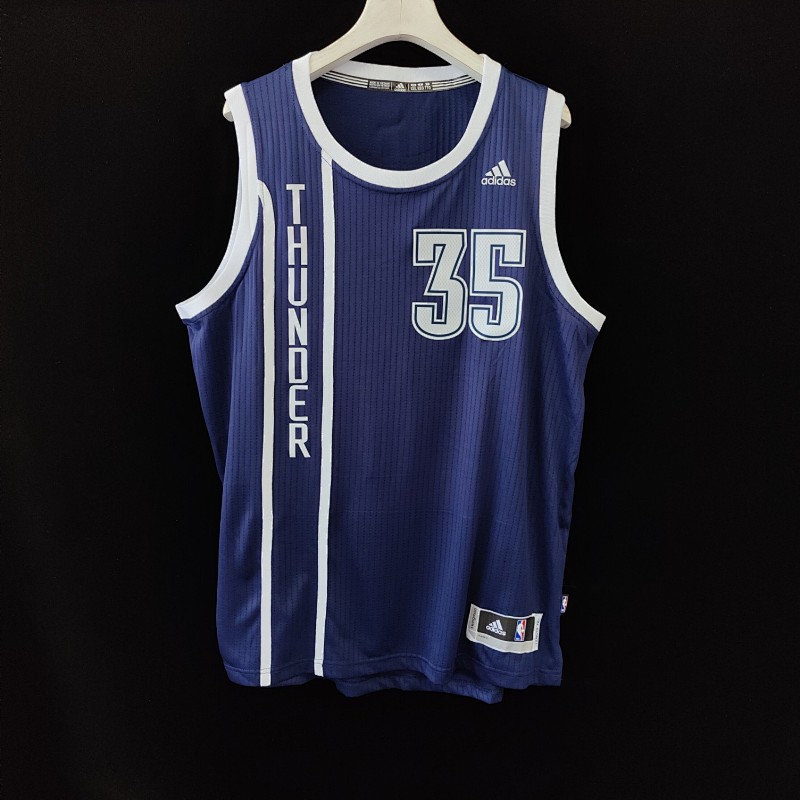 Mens Oklahoma City Thunder Kevin Durant Navy Blue Swingman Jersey