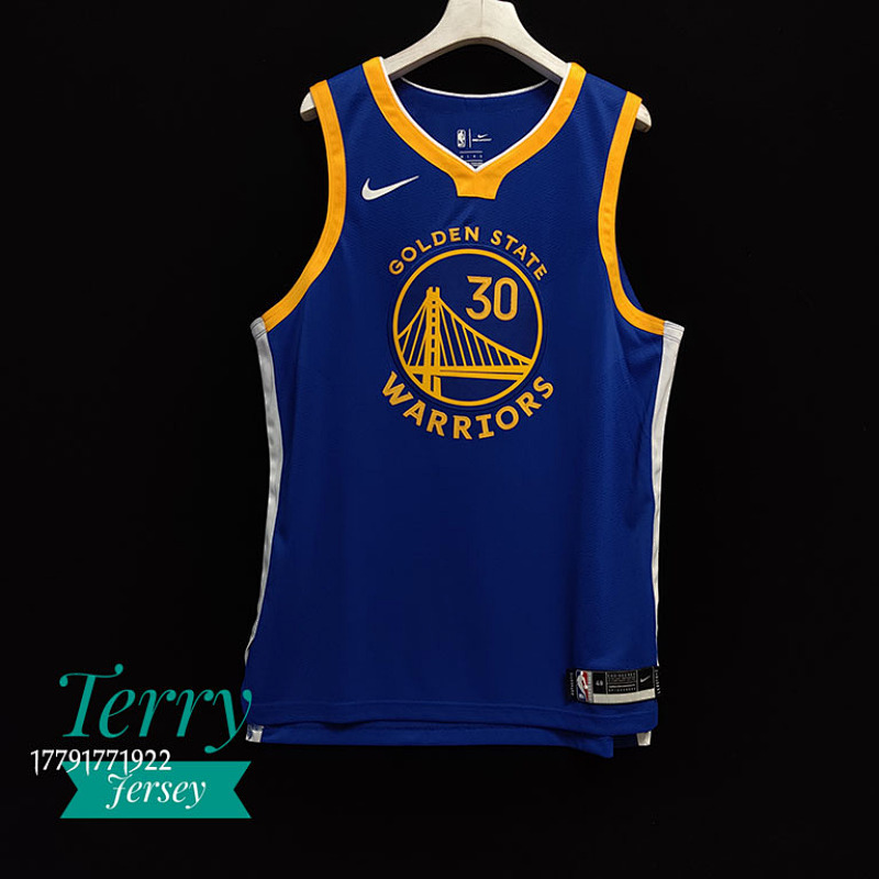 【AU】Golden State Warriors Royal Icon Edition Finished Authentic Badge Jersey