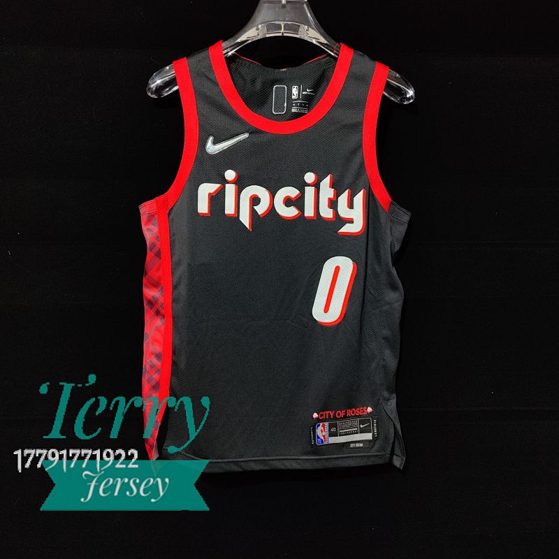 【AU】Portland Trail Blazers 2021-22 NBA 75TH Custom #00 Authentic Black Jersey City