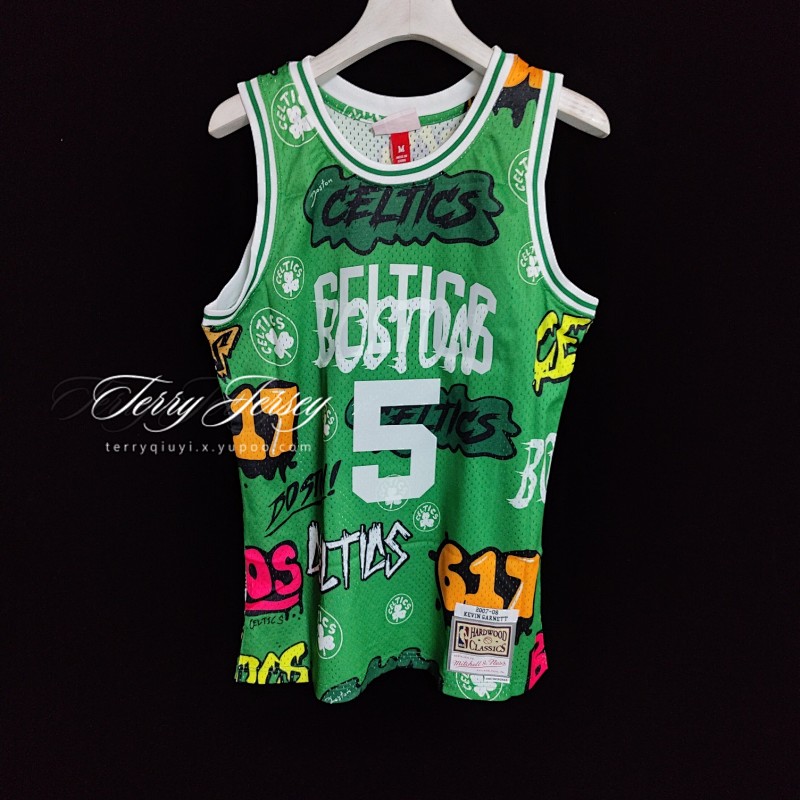 【MN】【Boston Celtics】MN热压复古球衣:SW 凯尔特人队 07/08赛季 迷彩 5号 加内特