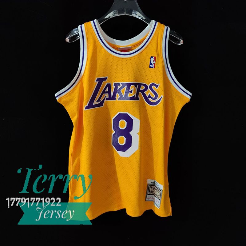 【MN】Los Angeles Lakers SW 湖人 97赛季 圆领 黄色 8号 科比