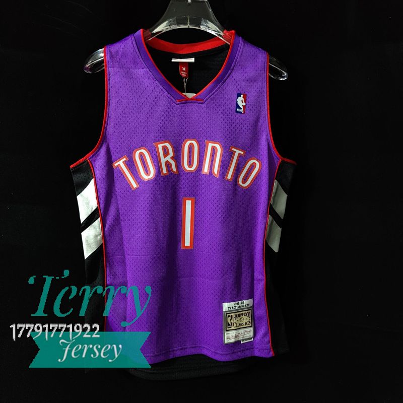 【MN】【Toronto Raptors】MN热压复古球衣：SW猛龙队 00赛季 紫黑色 1号 麦迪