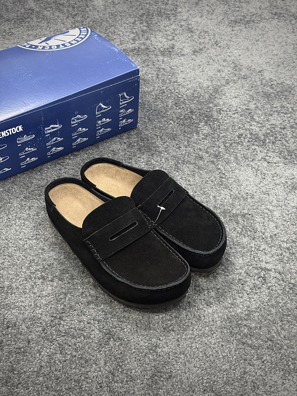 【东莞G版】博肯Birkenstock Naples Wrapped穆勒系列 黑色乐福勃肯拖鞋（36-45）