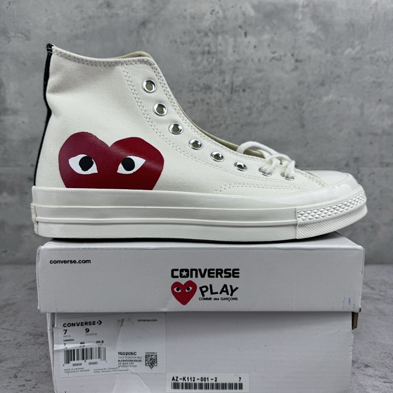 【TOP Batch】Converse Chuck Taylor 70s x CDG PLAY 川久保玲 货号：150205C 白色高帮