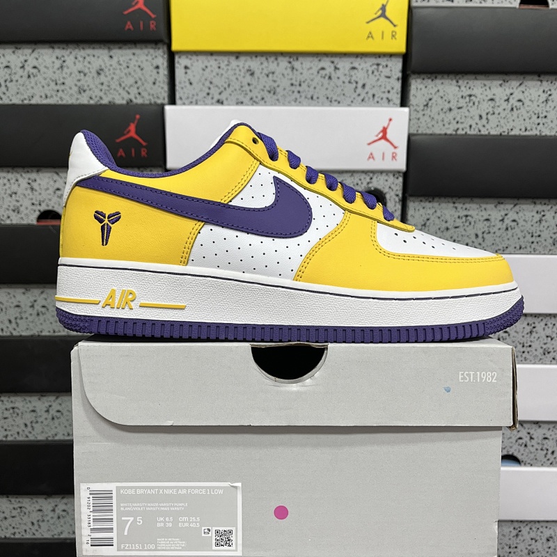 G Batch Kobe Bryant x NK Air Force 1 Low Retro QS 空军一号低帮 白紫黄 紫金湖人 FZ1151-100