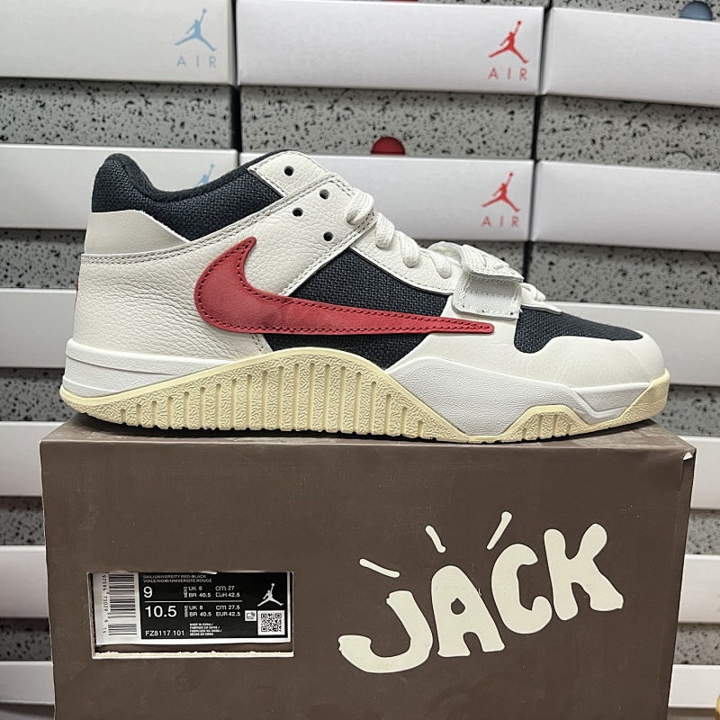 【PK Batch】Travis Scott x Jordan AJ Cut The Check TS倒钩联名魔术贴篮球鞋FZ8117-101麻布红勾（40-47.5）