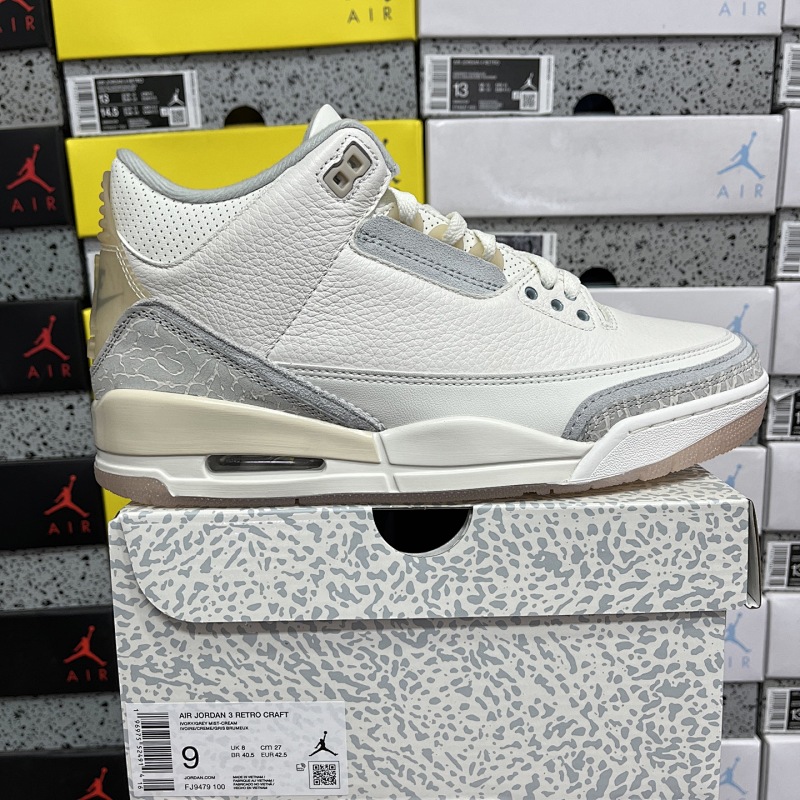 【RN Batch】Air Jordan AJ3 Craft "Ivory" 象牙白 FJ9479-100 40-48.5
