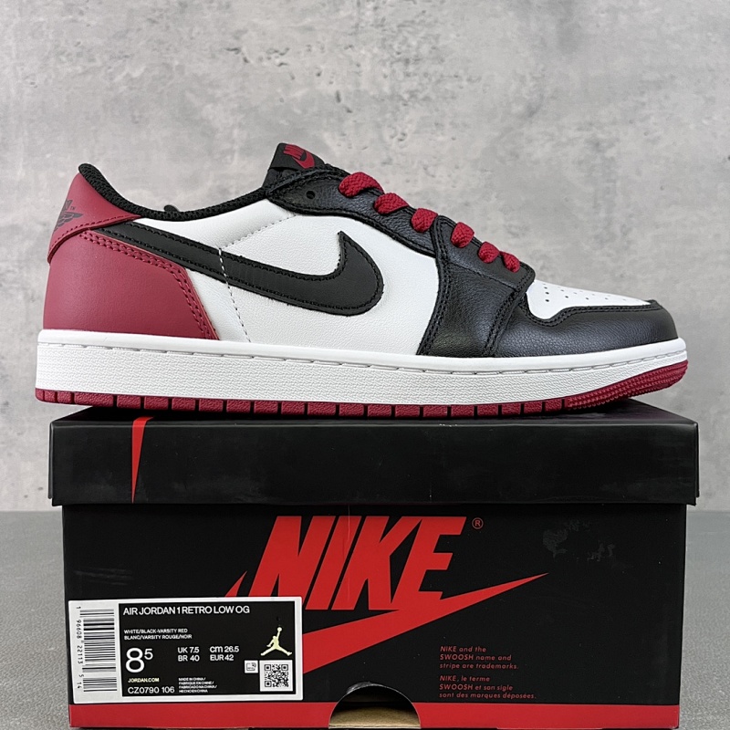 【DT Batch】 Air Jordan AJ1 Low OG 【38-47.5】黑脚趾 CZ0790-106