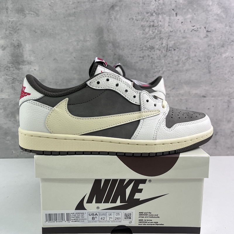 PK4.0 Budget Batch Travis Scott x Air Jordan AJ1 Low OG SP TS联名白棕倒钩低帮 DM7866-162 36-47.5