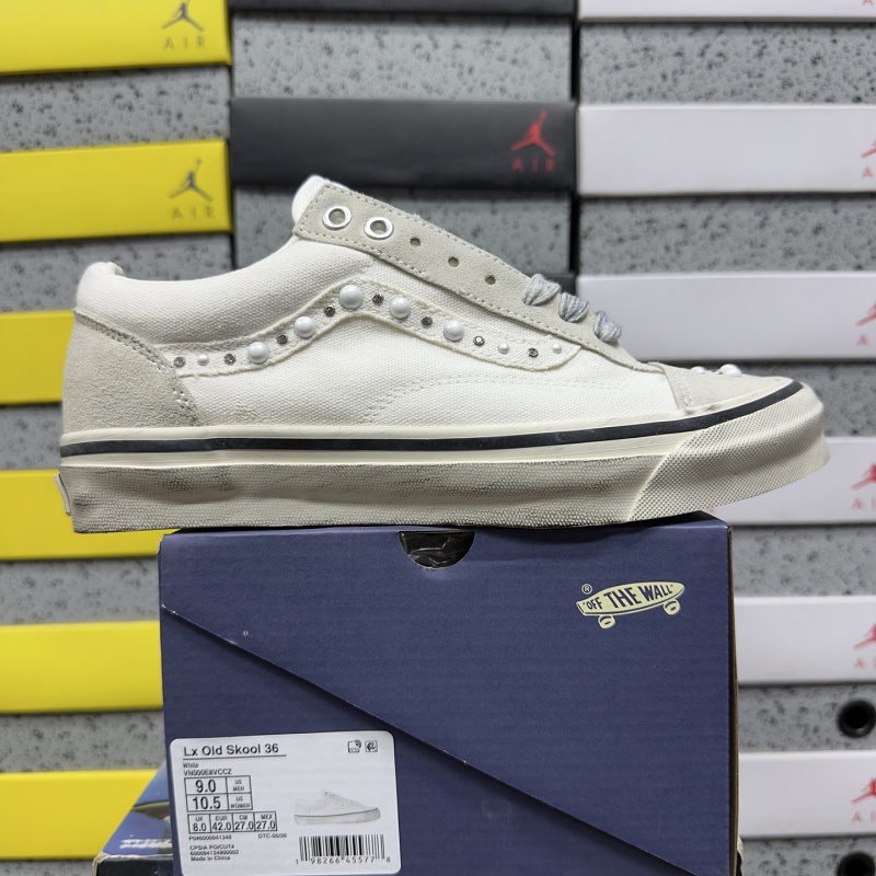 【GOD神 Batch】Old Skool 36 36-46 VN000E8VCCZ 白灰做旧珍珠