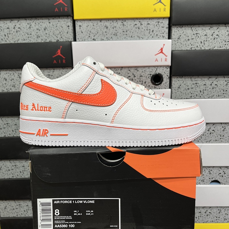 G Batch VLONE x NK Air Force 1 Low 空军一号低帮板鞋 联名白橙 AA5360-100
