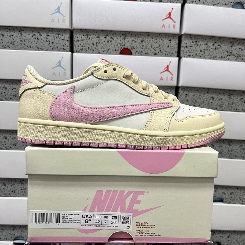FK Travis Scott x Air Jordan1 IQ7604 100米黄粉