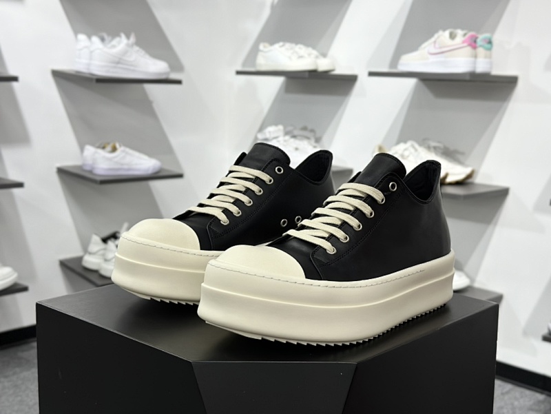 【GZ batch】Rick Owens 瑞克·欧文斯 厚底 皮面 低帮 西瓜头 黑白 36-46