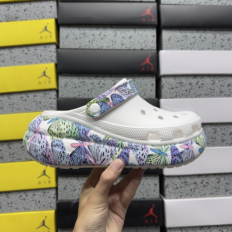 【H Batch】Crocs M3-M7 泡芙 白色多彩（偏大）