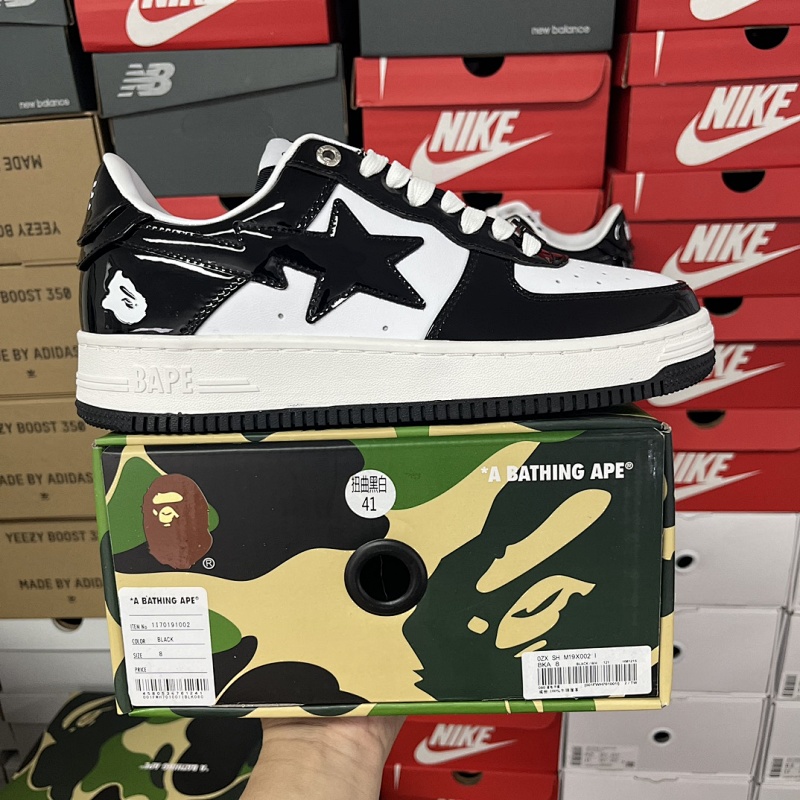 【C Batch】 Bape Sta 扭曲黑白1I70-191-002
