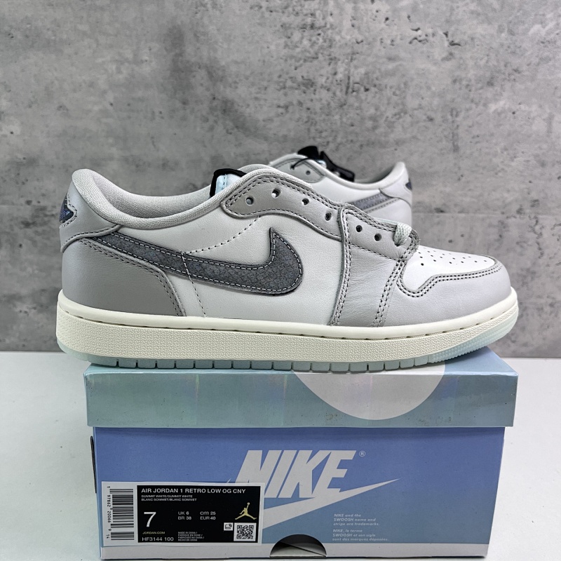 DG Batch Air Jordan AJ1 Retro Low OG CNY蛇年限定 白灰渐变 HF3144-100 40-47.5