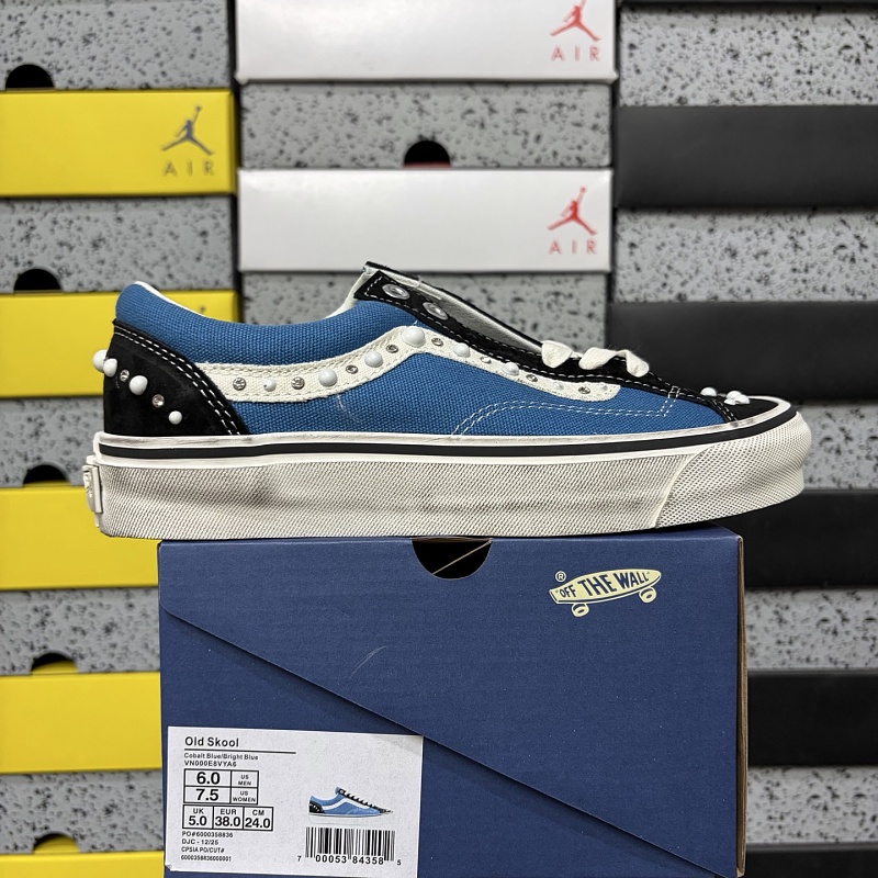【GC Batch】Old Skool 36 36-45 VN000E8VYA6 藏蓝做旧珍珠铆钉
