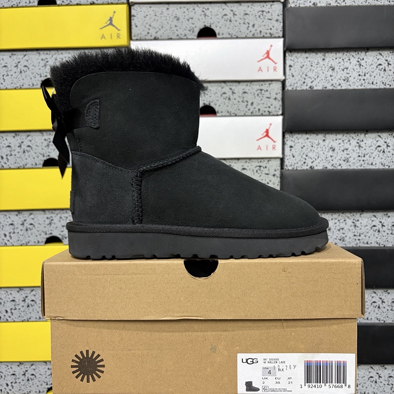 【YO Batch】Snow boots 雪地靴 蝴蝶结中筒黑色 W/1016501 35-40