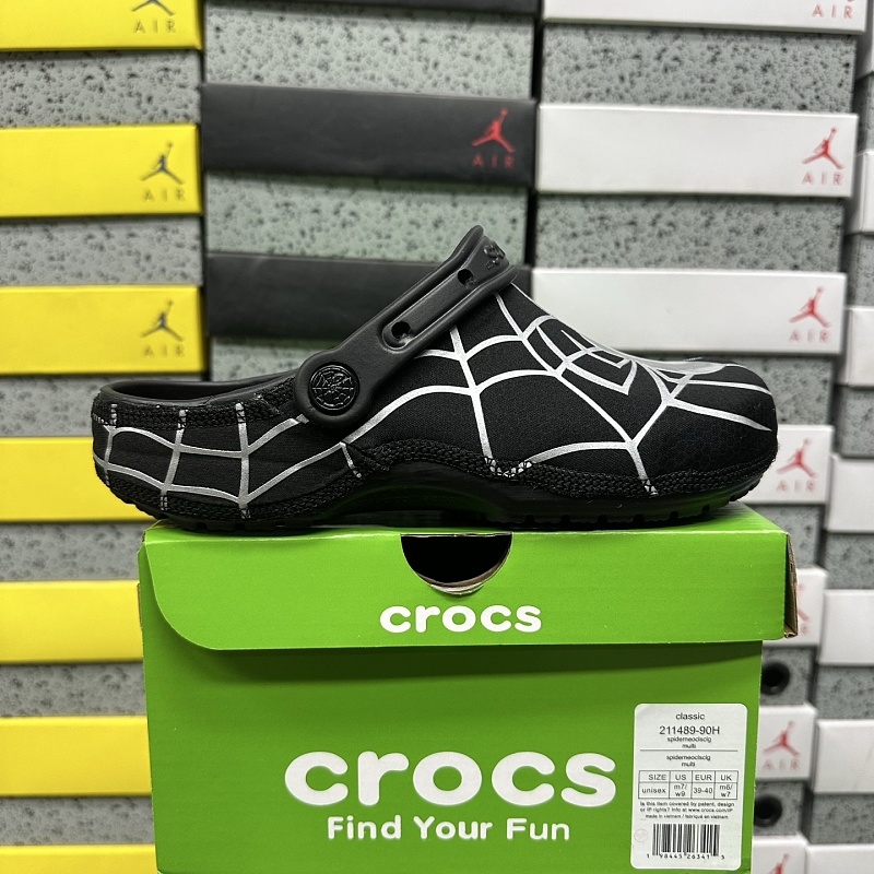 【H Batch】Crocs M3-M11 黑银 蜘蛛侠