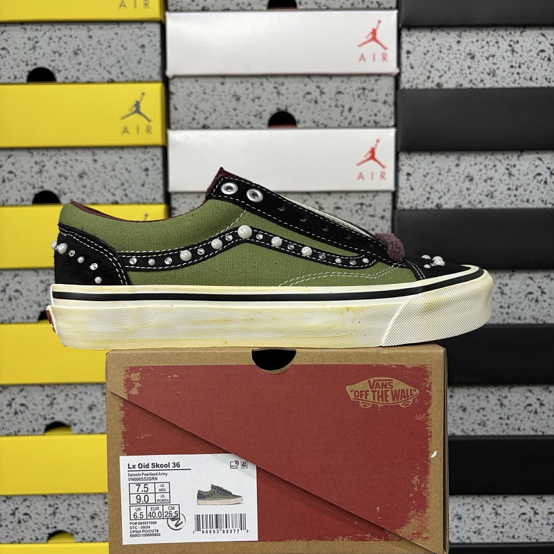 【MZ Batch】Old Skool 36 36-45 VN000S52GRN 军绿做旧珍珠