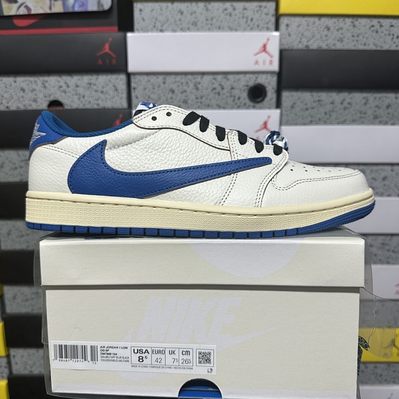 【FK】Travis Scott x Air Jordan AJ1 Low OG SP TS联名倒钩低帮 白蓝 2.0 DM7866-104 36-47.5