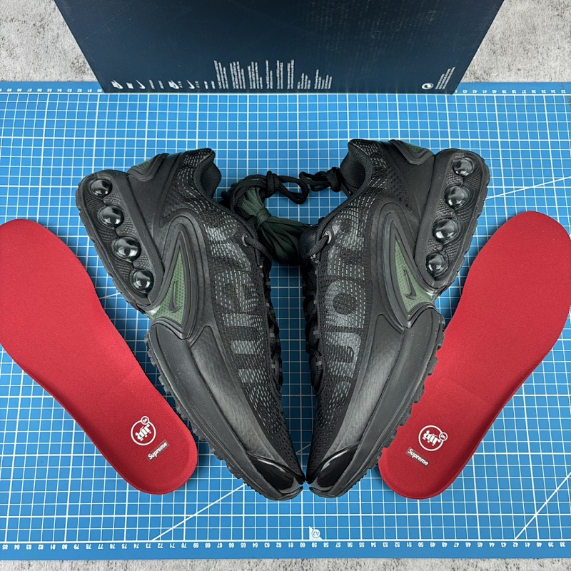 【LW】 Supreme x Nk Air Max Dn 2024全新气垫跑鞋 黑绿武士！ FZ4044-001 36-45
