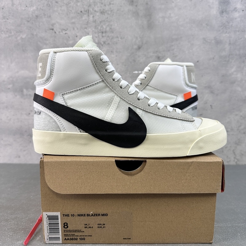 【TOP】Off-White X NK Blazer Mid OW联名款开拓者36-48 白色 AA3832-100