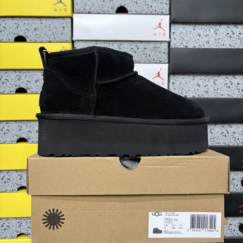 【YO Batch】Snow boots 雪地靴 厚底低筒黑色 W/1135092 35-40