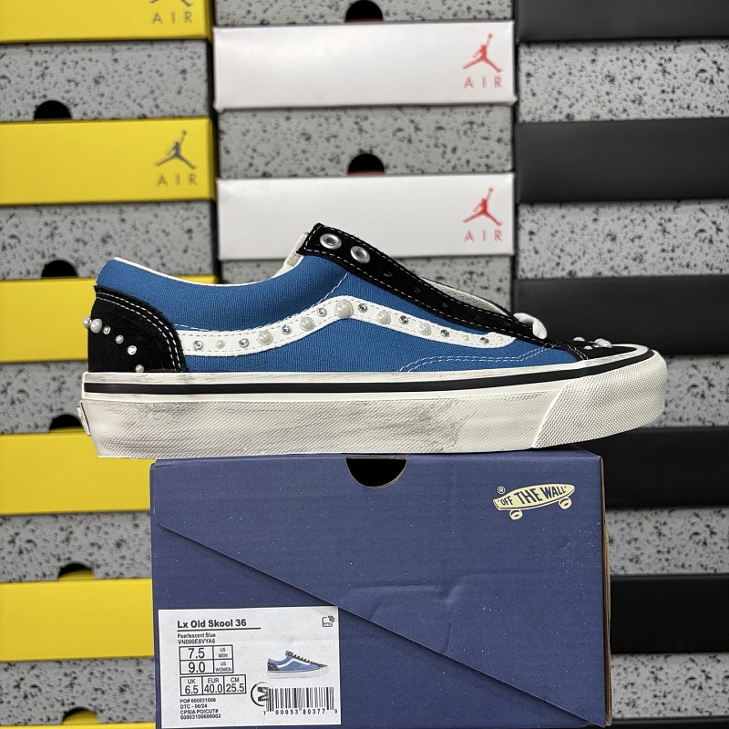 【MZ Batch】Old Skool 36 36-45 VN000E8VYA6 藏蓝做旧珍珠铆钉