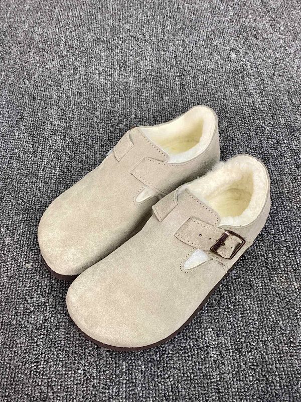 【东莞G版】博肯Birkenstock Naples Wrapped穆勒系列 全包卡其加毛 35-40