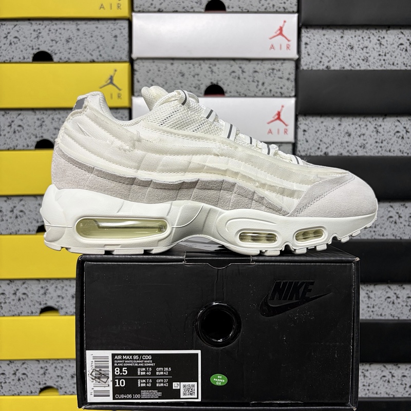 【GX】COMME DES GARCONS x NK Air Max 95 纯白 CU8406-100 40-48.5