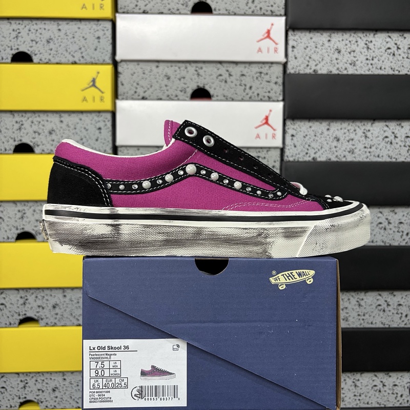 【MZ Batch】Old Skool 36 36-45 VN000E8VHLE 粉黑做旧珍珠铆钉