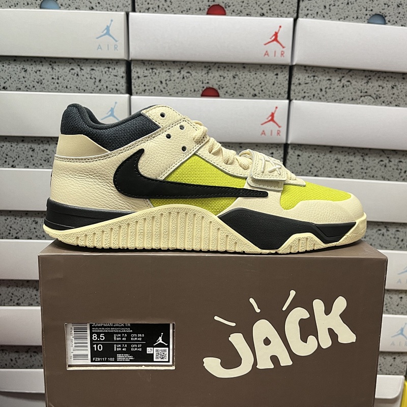 【PK Batch】Travis Scott x Jordan AJ Cut The Check TS倒钩联名魔术贴篮球鞋 FZ8117-102麻布绿勾（36-47.5）