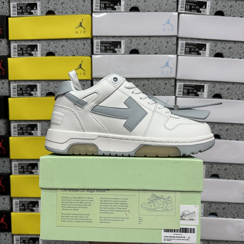 【C版】 OFF-WHITE Out Of Office OMIA189S21LEA 0010109 白灰