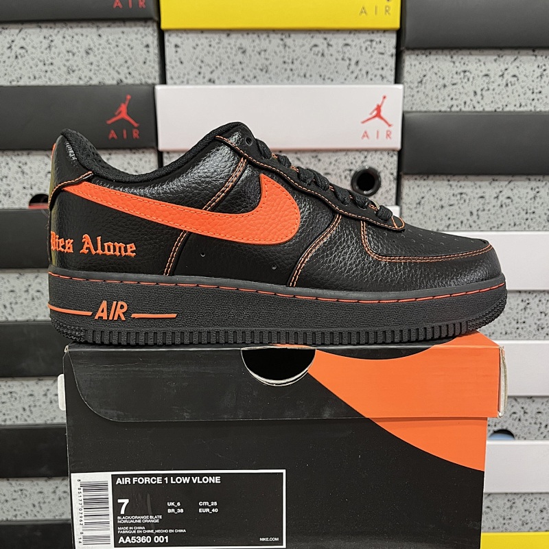 G Batch LONE x NK Air Force 1 Low 空军一号低帮板鞋 联名黑橙 AA5360-001