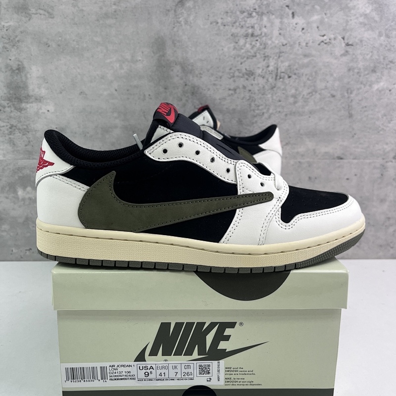 PK4.0 Budget Batch Travis Scott x Air Jordan AJ1 Low OG SP TS AJ1 Ts黑绿低帮倒钩【Pk4.0性价比】DZ4137-106