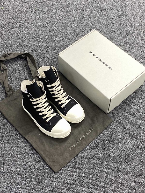 【GZ batch】RO / Rick Owens 瑞克·欧文斯 RO 经典西瓜头款式“黑色布面高帮” 36-46