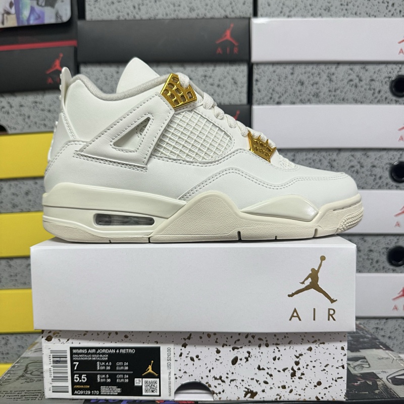 【KZ/KX Batch】Air Jordan AJ4 AQ9129-170米白金扣