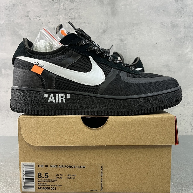【OWF Batch】FF-WHITE X AIR FORCE 1 LOW 黑白 AO4606-001