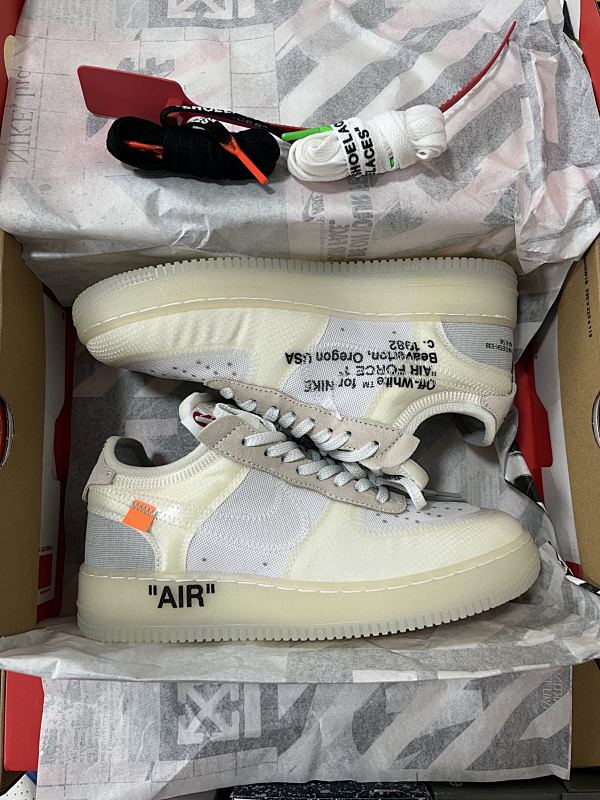 【OWF Batch】 Off-white X NK Air Force 1 Part 2 Virgil The Ten OW联名款 空军一号低帮 白色 AO4606-100