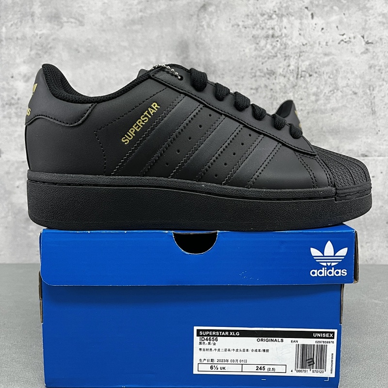 绿X Batch AD Originals Superstar ID4656黑金 厚底