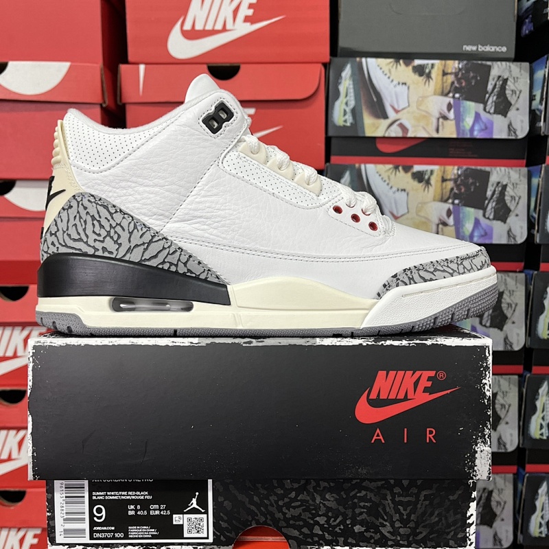 【RN Batch】 Air Jordan 3 OG【40-48.5】 白水泥 DN3707-100
